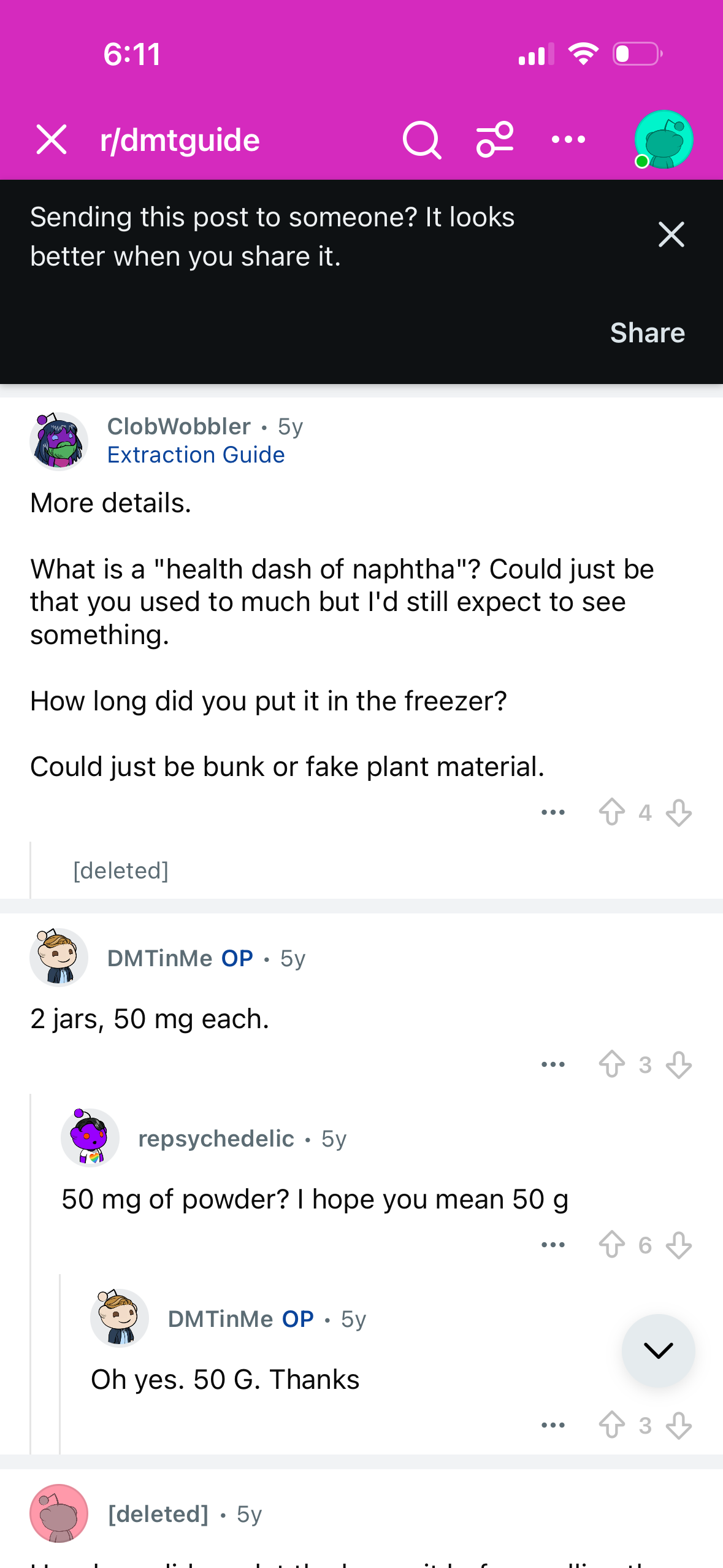 Making DMT - Reddit Thread cont
